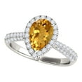thumbnail image 1 of Mauli Jewels Engagement Rings for Women 1.55 Carat Diamond and Pear Shaped Citrine Ring 4-prong 10K White Gold, 1 of 7