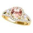 thumbnail image 1 of Mauli Jewels Engagement Rings for Women 1.65 Carat Halo Morganite And Diamond Engagement Ring 4 prong 14k Yellow Gold, 1 of 7