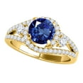 thumbnail image 1 of Mauli Jewels Engagement Rings for Women 1.65 Carat Halo Sapphire And Diamond Engagement Ring 4 prong 14k Yellow Gold, 1 of 7