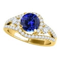 thumbnail image 1 of Mauli Jewels Engagement Rings for Women 1.65 Carat Halo Tanzanite And Diamond Engagement Ring prong 14k Yellow Gold, 1 of 7