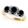 thumbnail image 1 of Mauli Jewels Engagement Rings for Women 1 Carat 3 Stone Two-Tone Black Diamond Enagement Ring 4 Prong-Setting 14K Yellow & White Gold, 1 of 1