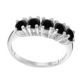 thumbnail image 1 of Mauli Jewels Engagement Rings for Women 1 Carat Black Diamond Bejeweled Ring 4-prong 10K White Gold, 1 of 1