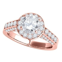 Mauli Jewels Engagement Rings for Women 1 Carat Halo Engagement Diamond Ring Crafted4 Prong14k Rose Gold