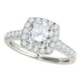 thumbnail image 1 of Mauli Jewels Engagement Rings for Women 1 Carat Halo Round Diamond Hand-Crafted Engagement Ring 4 Prong-Setting 14k White Gold, 1 of 6