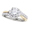 thumbnail image 1 of Mauli Jewels Engagement Rings for Women 1 Carat Halo Two Tone Diamond Engagement Ring 4 Prong 14k Solid Yellow & White Gold, 1 of 6