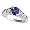 thumbnail image 1 of Mauli Jewels Engagement Rings for Women 1 Carat Halo Unique Design Sapphire And Diamond Engagement Ring Crafted 4-prong 14k Solid White Gold, 1 of 7
