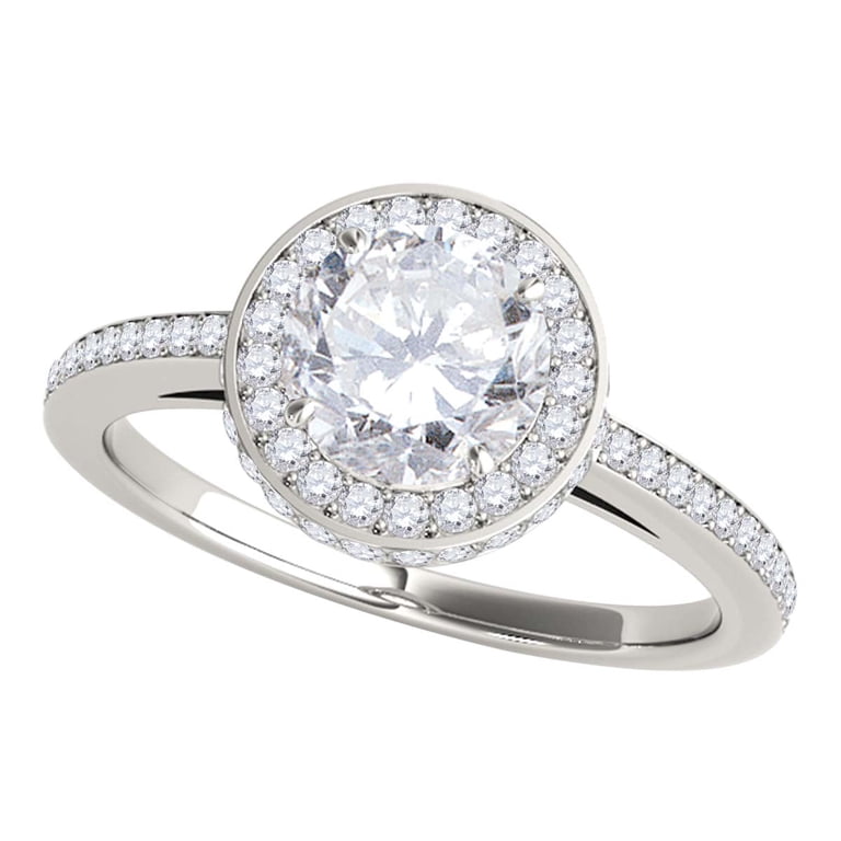 Mauli Jewels Engagement Rings for Women 1 Carat Halo Wedding  display picture 1