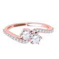thumbnail image 1 of Mauli Jewels 1 Carat Two-Stone Diamond Engagement Ring for Women | 14K Solid Rose Gold 4-Prong Setting | Natural Conflict-Free Bridal Wedding & Promise Ring Gift for Her, 1 of 7