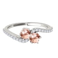 thumbnail image 1 of Mauli Jewels Engagement Rings for Women 1 Carat Two Stone Morganite and Diamond Ring 4 Prong14K White Gold, 1 of 6