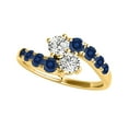 thumbnail image 1 of Mauli Jewels Engagement Rings for Women 1Carat Two Stone Sapphire And Diamond Engagement Ring 4 prong 14k Yellow Gold, 1 of 7