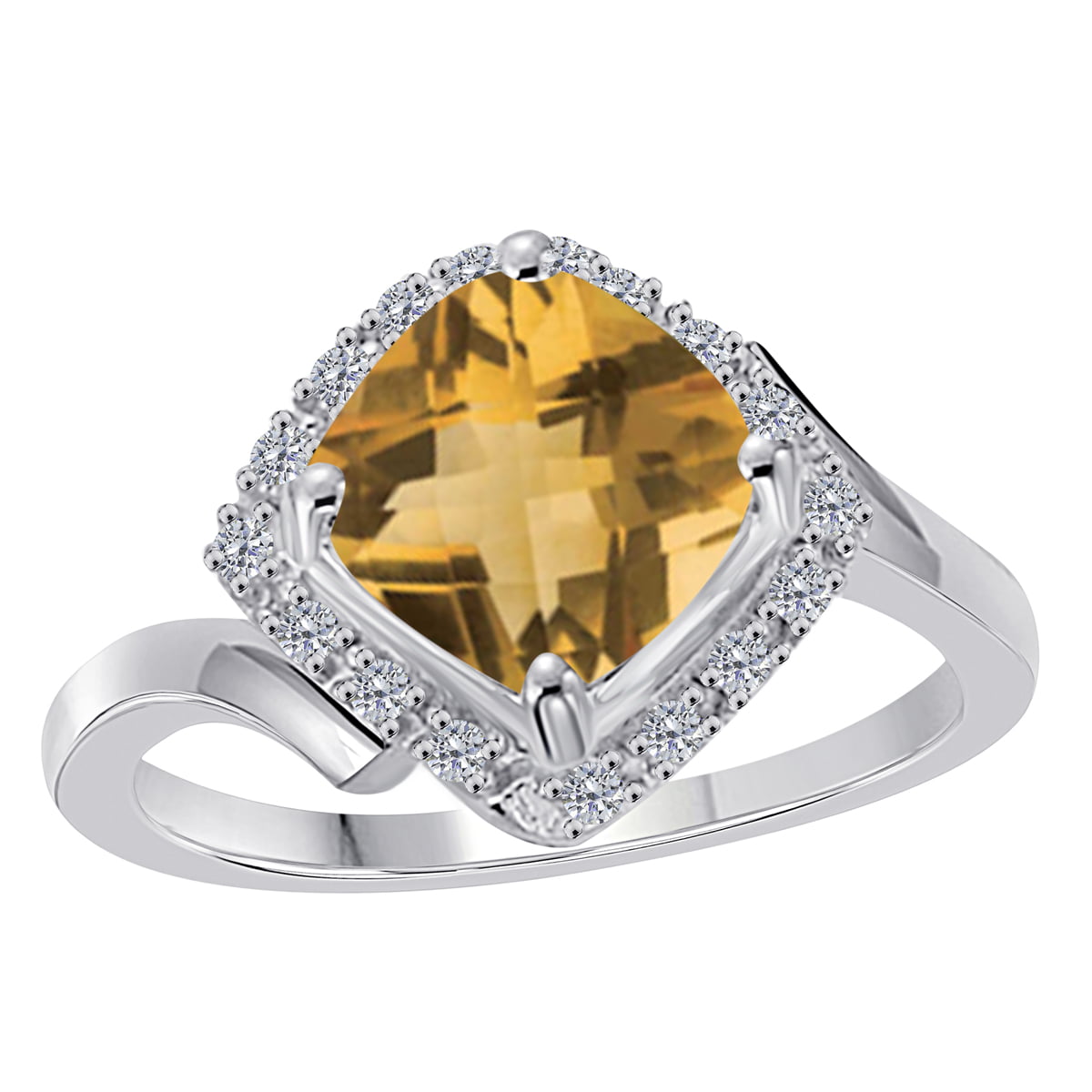 Curvy Platinum 30-Pointer Solitaire Engagement Ring for Women JL PT G