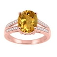 thumbnail image 1 of Mauli Jewels Engagement Rings for Women 2.52 Carat Oval Citrine and Diamond Ring 4-Prong 10K Rose Gold, 1 of 6