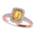thumbnail image 1 of Mauli Jewels Engagement Rings for Women 2.55 Carat Diamond And Emerald Shaped Citrine Ring prong 10K Rose, Yellow And White Gold, 1 of 6