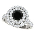 thumbnail image 1 of Mauli Jewels Engagement Rings for Women 2 Carat Halo Black Diamond Engagement Wedding Ring 4-Prong 14k White Gold, 1 of 6