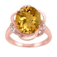 thumbnail image 1 of Mauli Jewels Women's 4.53 Carat Citrine and Diamond Flower Ring in 10K Rose Gold, 1 of 6