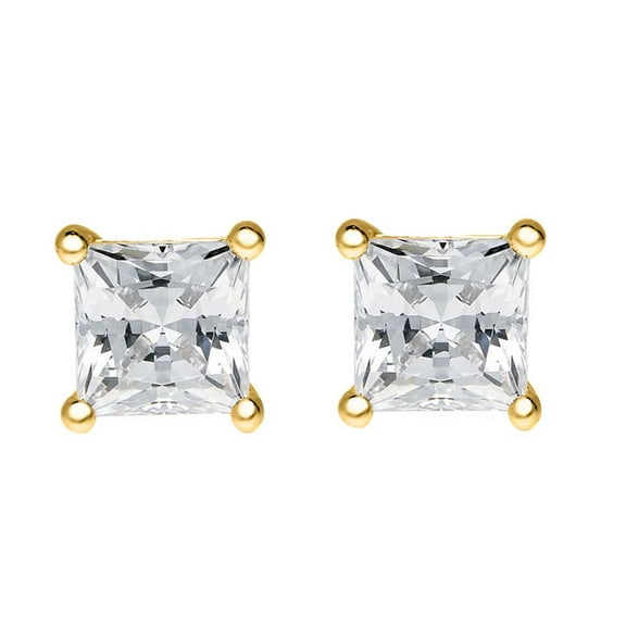 Mauli Jewels IGL Certified Princess Cut Diamond Earring For Women 2.0 Carat Natural Diamond ( H-I / I1-I2 ) Prong Set Stud Earrings In 14K Solid Rose White Yellow Gold Best Jewelry Gift