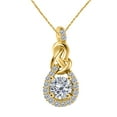 thumbnail image 1 of Mauli Jewels Necklace Women 0.36 Carat 10K Diamond Love Knot Pendant With 18'' Box Chain 10K Diamond Love Knot Pendant With 18'' Chain In Solid Gold|Silver Chain, 1 of 3
