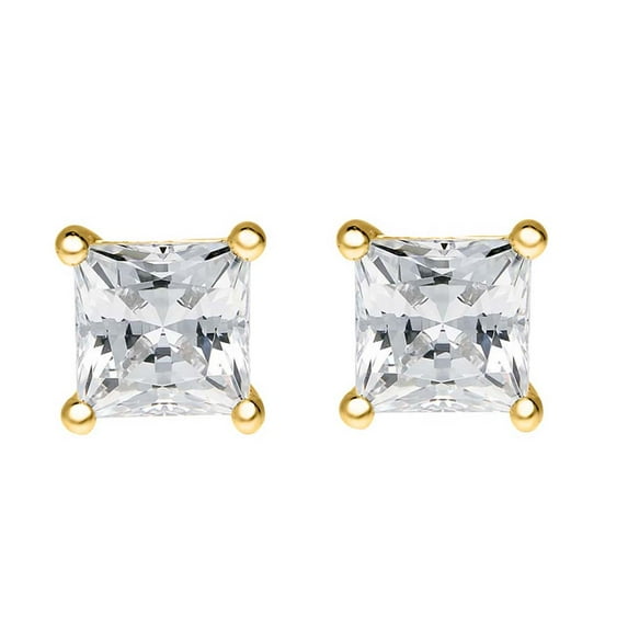Mauli Jewels Princess Cut Diamond Earring For Women 0.75 Carat Natural Diamond ( H-I / I1-I2 ) Prong Set Stud Earrings In 14K Solid Rose White Yellow Gold Best Jewelry Gift