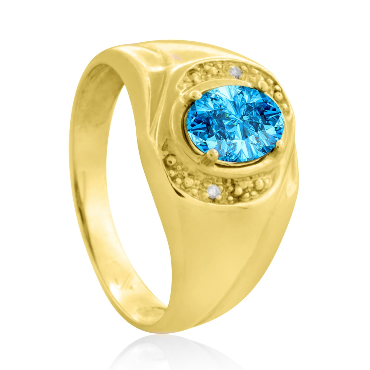 Mauli Jewels Rings for Men's Carat Diamond And Oval Blue