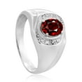 thumbnail image 1 of Mauli Jewels Men's 1.25 Carat Diamond and Oval Garnet Engagement Prong-Setting Engagement Ring in 10K White Gold, 1 of 6