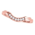 thumbnail image 1 of Mauli Jewels Rings for Women 0.05 Carat Round Diamond Curvy Wedding Band Prong-Setting 14K Solid Rose Gold, 1 of 7