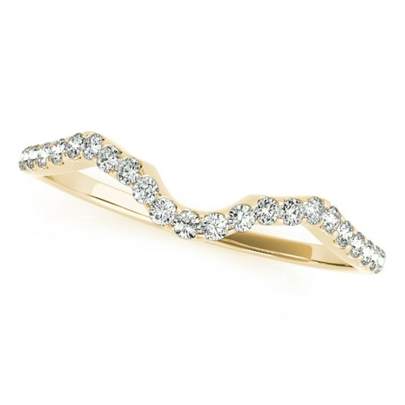 Mauli Jewels Rings for Women 0.07 Carat Engagement Wedding Band 4-prong 14K Solid Yellow Gold