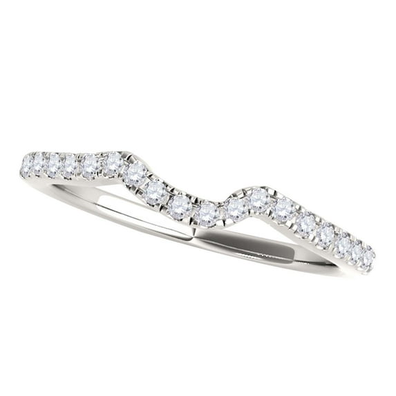 MauliJewels 0.12 Carat Natural Diamond Wedding Band Ring for Women | Prong Setting | 14K Rose, White & Yellow Gold | Classic Bridal Band