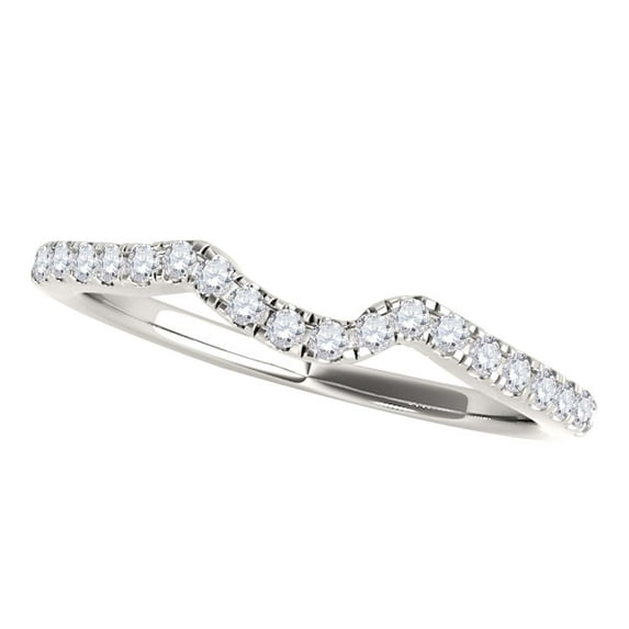 MauliJewels 0.12 Carat Natural Diamond Wedding Band Ring for Women | Prong Setting | 14K Rose, White & Yellow Gold | Classic Bridal Band