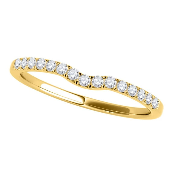 Mauli Jewels Rings for Women 0.12 Carat Engagement Wedding Band 4-prong 10K Solid Yellow Gold