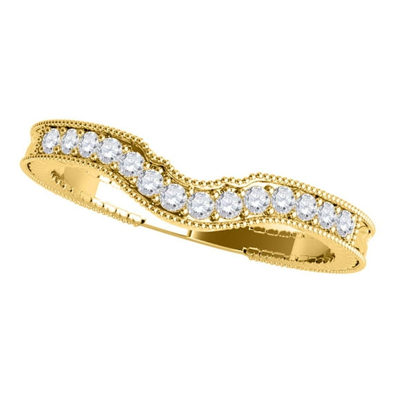 Mauli Jewels Rings for Women 0.20 Carat Engagement Wedding Band 4-prong 14K Solid Yellow Gold