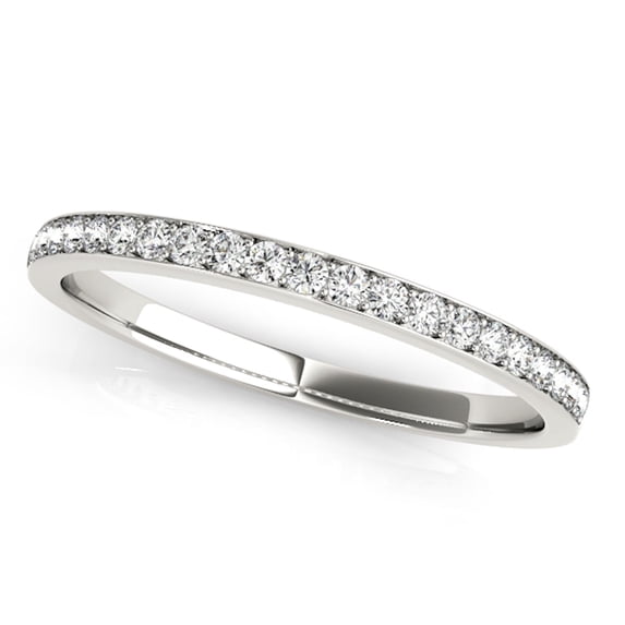 MauliJewels 0.20 CT Natural Round Diamond Wedding Band, 4-Prong Setting, 14K Rose White & Yellow Gold Ring for Women, Lightweight Ring