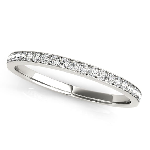 MauliJewels 0.20 CT Natural Round Diamond Wedding Band, 4-Prong Setting, 14K Rose White & Yellow Gold Ring for Women, Lightweight Ring
