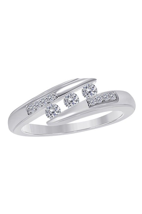 Rings for Women 0.25 Carat Diamond Channel-Set Fashionable Ring Channel-Setting 10K Rose, White & Yellow Gold
