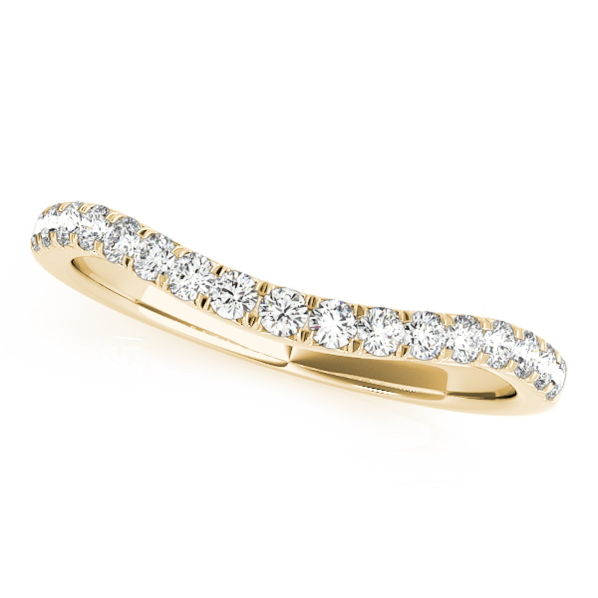 Mauli Jewels Rings for Women 0.25 Carat Engagement Wedding Band 4-Prong 10K Solid Yellow Gold