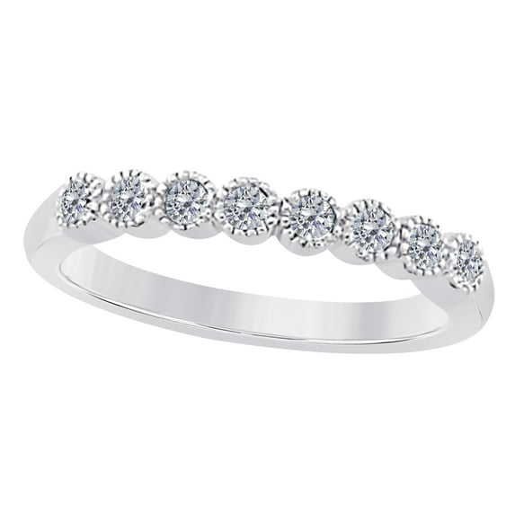 Mauli Jewels Rings for Women 0.25 Carat Engagement Wedding Band bezel 10K Solid White Gold
