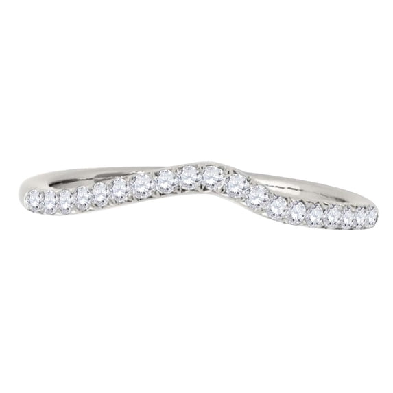 MauliJewels 0.25 CT Natural Diamond Curvy Wedding Band for Women | Prong-Set 14K Rose White Yellow Gold Ring | Bridal Band
