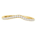 thumbnail image 1 of MauliJewels 0.25 CT Natural Diamond Curvy Wedding Band for Women | Prong-Set 14K Rose White Yellow Gold Ring | Bridal Band, 1 of 5