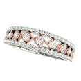 thumbnail image 1 of Mauli Jewels Rings for Women 0.35 Carat Two Tone Diamond Wedding Band 4-prong 14K Solid Rose & White Gold, 1 of 7