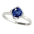 thumbnail image 1 of Mauli Jewels Rings for Women 0.45 Carat Beautiful Flower Shaped Sapphire Ring 4-prong 10K White Gold, 1 of 7