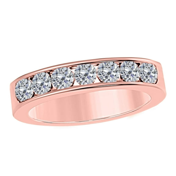 Mauli Jewels Rings for Women 0.50 Carat Engagement Diamond Wedding Band channel 14K Solid Rose Gold