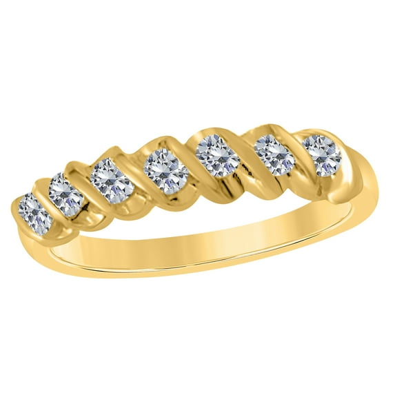 Mauli Jewels Rings for Women 0.50 Carat Engagement Wedding Band bezel 10K Solid Yellow Gold
