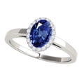 thumbnail image 1 of Mauli Jewels Rings for Women 0.55 Carat Diamond And Oval Shaped Sapphire Ring 4-prong 10K White Gold, 1 of 6