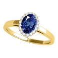 thumbnail image 1 of Mauli Jewels Rings for Women 0.55 Carat Diamond And Oval Shaped Sapphire Ring 4-prong 10K Yellow Gold, 1 of 6