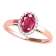 thumbnail image 1 of Mauli Jewels Rings for Women 0.55 Carat Diamond and Oval Shaped Created Ruby Ring 4-Prong 10K Rose Gold, 1 of 6