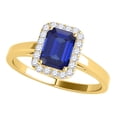 thumbnail image 1 of Mauli Jewels Rings for Women 0.65 Carat Emerald Cut Tanzanite And Diamond Ring 4-prong 10k Yellow Gold, 1 of 7