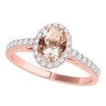 thumbnail image 1 of Mauli Jewels Rings for Women 0.70 Carat Diamond And Oval Shaped Moragnite Ring 4-prong 10K Rose Gold, 1 of 7