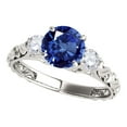 thumbnail image 1 of Mauli Jewels Rings for Women 0.70 Carat Diamond And Round Shaped Sapphire Ring 4-prong 10K White Gold, 1 of 6
