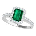 thumbnail image 1 of Mauli Jewels Rings for Women 0.75 Carat Stylish Look Diamond And Emerald Shape Emerald Ring 4-prong 10k White Gold, 1 of 6