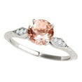 thumbnail image 1 of Mauli Jewels Rings for Women 0.85 Carat Diamond And Moragnite Ring 4-prong 14K White Gold, 1 of 7