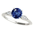 thumbnail image 1 of Mauli Jewels Rings for Women 0.85 Carat Diamond And Sapphire Ring 4-prong 14K White Gold, 1 of 7